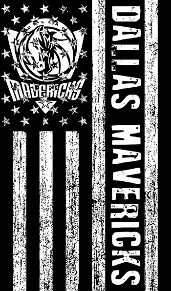 Dallas Mavericks Black And White American Flag logo iron on paper